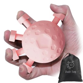 Finger Grip Strengthener | Adjustable Hand & Finger Exerciser for Rock Climbers, Musicians, Athletes | Ergonomic Finger Strength Trainer & Forearm Strengthener | Rehab Grip Tool (Pink)