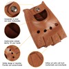 MGGMOKAY Fingerless Men's Half Finger Leather Drivers Gloves, Camel