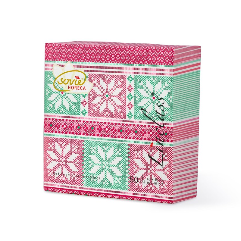 Sovie HORECA Linclass® Airlaid Chriss Napkin in Red/Green | Christmas