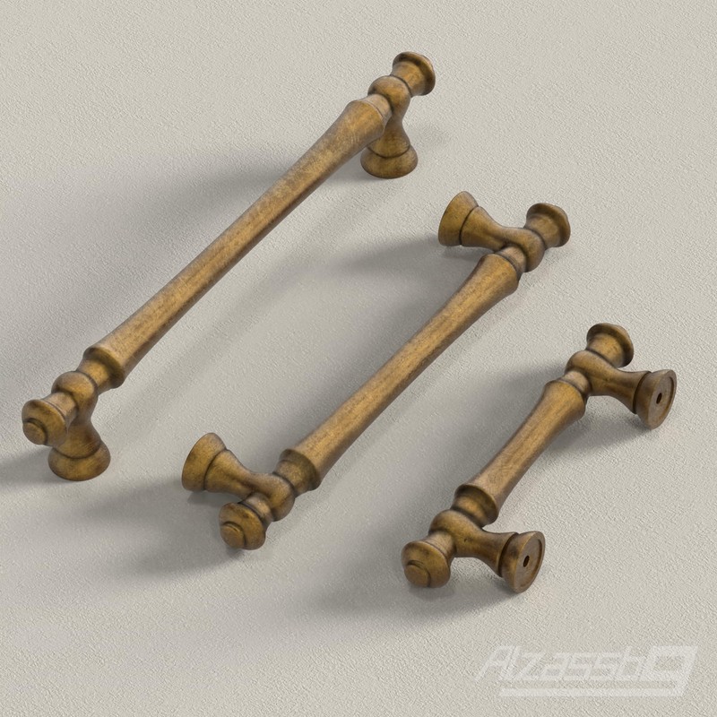 Alzassbg 10 Pack Antique Brass Cabinet Knobs, 2.1 Inch(55mm) Cabinet