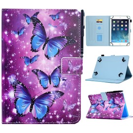 KEROM Universal 10.1 Inch Tablet Case, Universal 10 Inch Tablet Case, PU Leather Protective Case Universal Case for All 9.5 Inch to 10.5 Inch Android/iOS/Windows Tablets, Cat Tiger