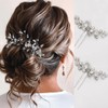 Easedaily Horquillas para el pelo de novia de cristal, 2