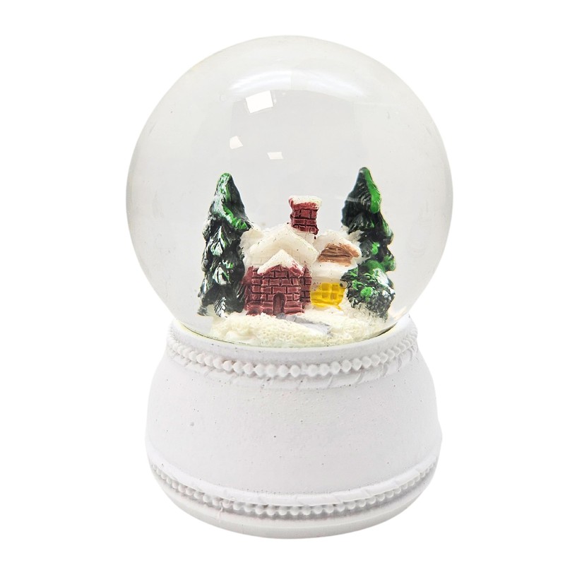 3 cute mini snow globes winter and Christmas, silver grey
