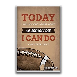 JSC452 Today I Will Do What Others Won't So Tomorrow I Can Do What Others Can't Poster Football | 18-Inches by 12-Inches | Motivational Inspirational | Premium 100lb Gloss Poster Paper
