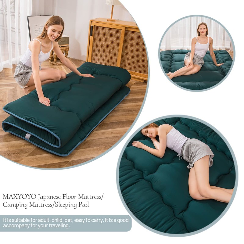 MAXYOYO Japanese Floor Mattress Futon Mattress, Thicken Sleeping Pad Foldable