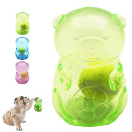 Jatmira Tough Dog Chew Toy for Small, Medium Breeds Ball in Bottle Strong Rubber Treat Dispensing Toy Cute Interactive Slow Feeder Dog Fetch Toys (Green)