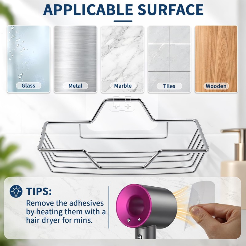 2 Pack soap Holder Shower, Adhesive soap Dish for Bathroom