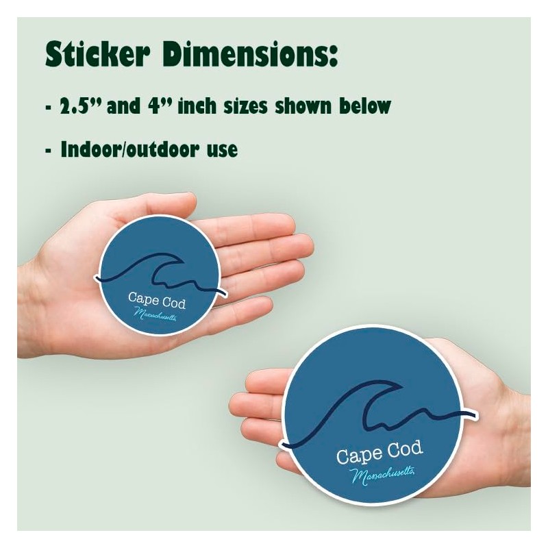 Squiddy Cape Cod Massachusetts Wave - Vinyl Sticker Decal for