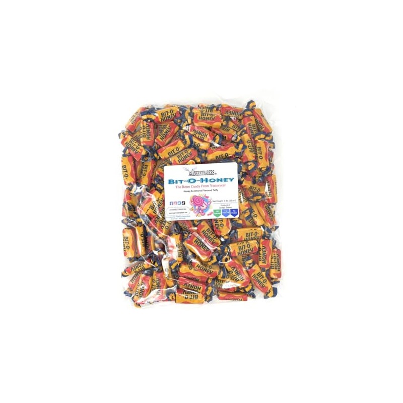 YANKEETRADERS Bit-O-Honey Retro Candy, Honey and Almond Flavored Taffy, Various