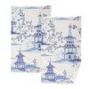 OTVEE Retro Ink Chinese Pagoda Hand Towels,Cotton Soft Bath Hand