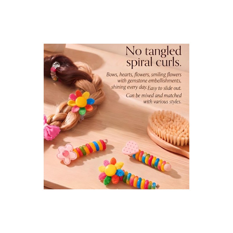 4Pcs Spiral Hair Ties, Multicolor Ponytail Holder