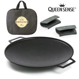 Queen Sense Titanium Coated Induction Camping Griddle Pan + Storage Bag + Handle, Griddle Pan 30cm + Bag + Handle / 퀸센스 티타늄코팅 인덕션 캠핑 그리들팬 +보관가방+손잡이, 그리들팬 30cm + 가방+손잡이