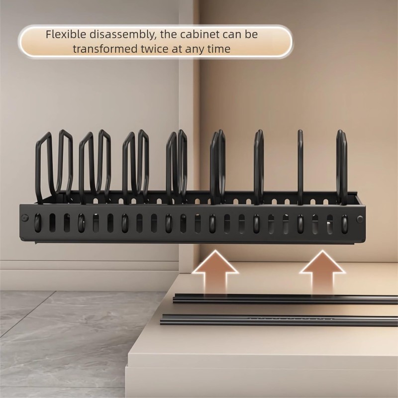 Mnftive pots and pans organizer under cabinet,pot lid organizers inside