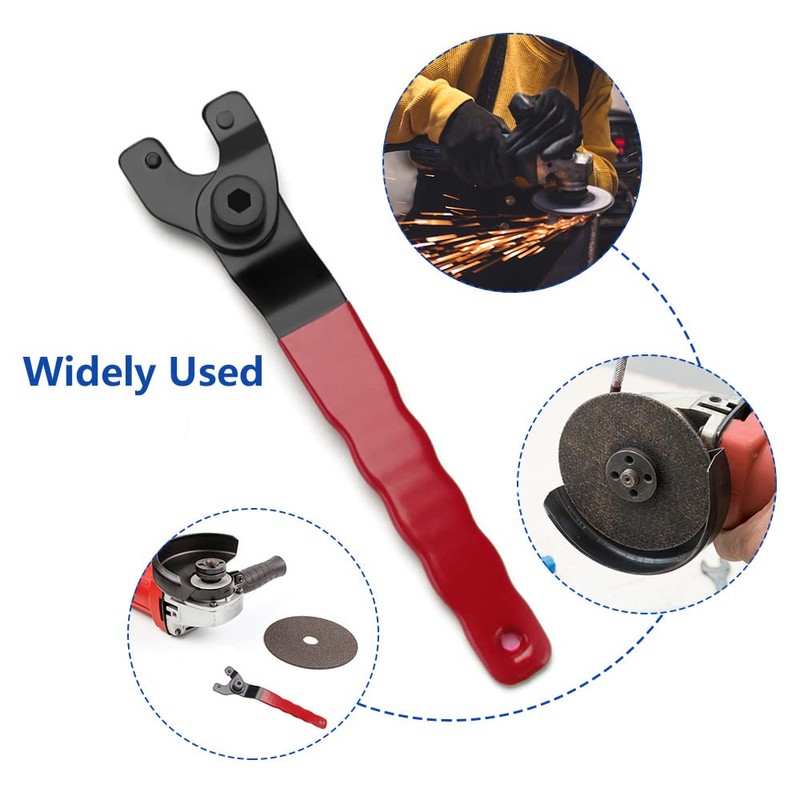 VooGenzek Angle Grinder Spanner, 10-52mm Adjustable, Red Black