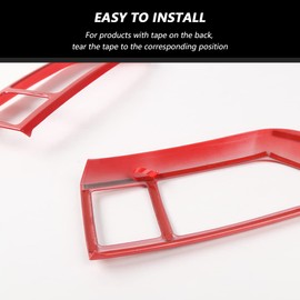 Linskip Dash Air Vent Covers Compatible with 2015 2016 2017 2018 2019 2020 Ford F150, 4WD Control and Trailer Brake Controller Panel Trim for F150 Interior Accessories(Red)