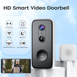 JOOAN Wireless Smart Cute Doorbell & Security Camera，2K HD，Free Cloud Storage for Life，Up to 6 Months Use per Charge，Indoor & Outdoor Easy Installation，2.4G Wi-Fi，Night Vision，Two Way Audio wifi home camera - Specification: Essential