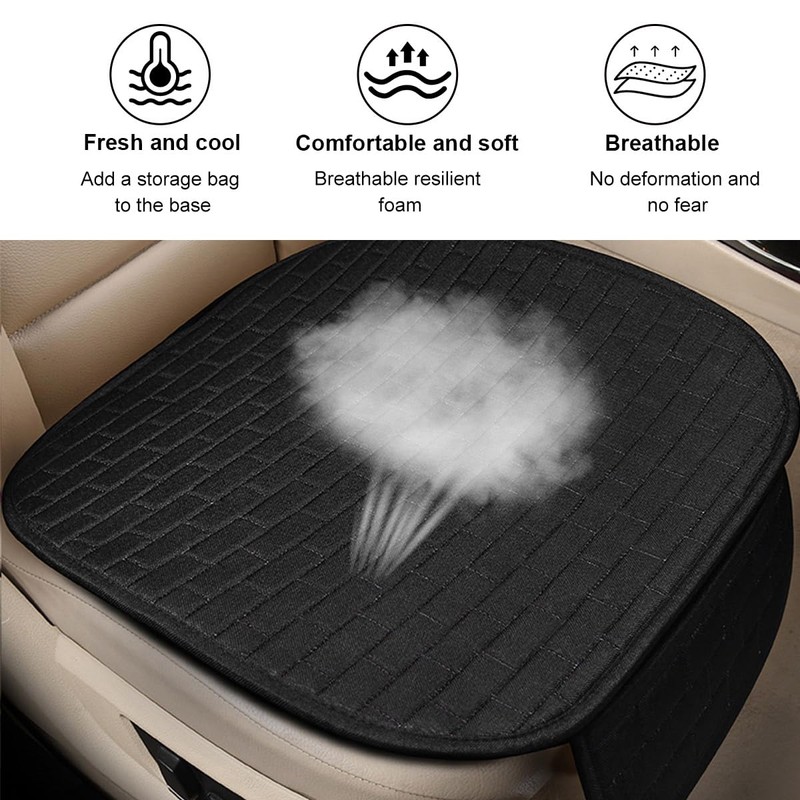 KVAEY Linen Back Car Seat Cover, Anti-Slip Long Bottom Rear