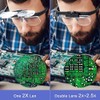 Head Magnifier Glasses USB Rechargeable Eyeglasses Magnifier with 2 LED