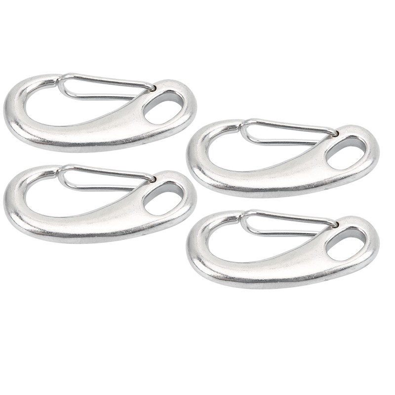 4pcs 100mm Heavy Duty Snap Rope Hook Stainless Steel Spring