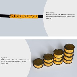 Hapivida Cable Identification Wire, 10Pcs 0 to 9 Coded Clip on Plastic Cable Identification Wire Cord Cable Marker PVC Number Tube for Electronics Computers (10m²)