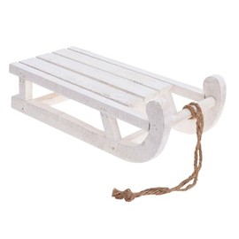 Wooden Decorative Sledge White Shabby Used Look – 31 x 14.5 cm – Wooden Sledge Craft Decorating – Christmas Decoration Miniature Sledge Winter Christmas Table Decoration