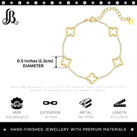 LaBling Hollow Clover Bracelet for Women | Gold Clover Bracelets for Women | Lovely Gift