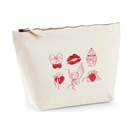 Hippowarehouse Cute Girly Valentine Icons Printed Make up Cosmetic wash Bag 18x19x9cm