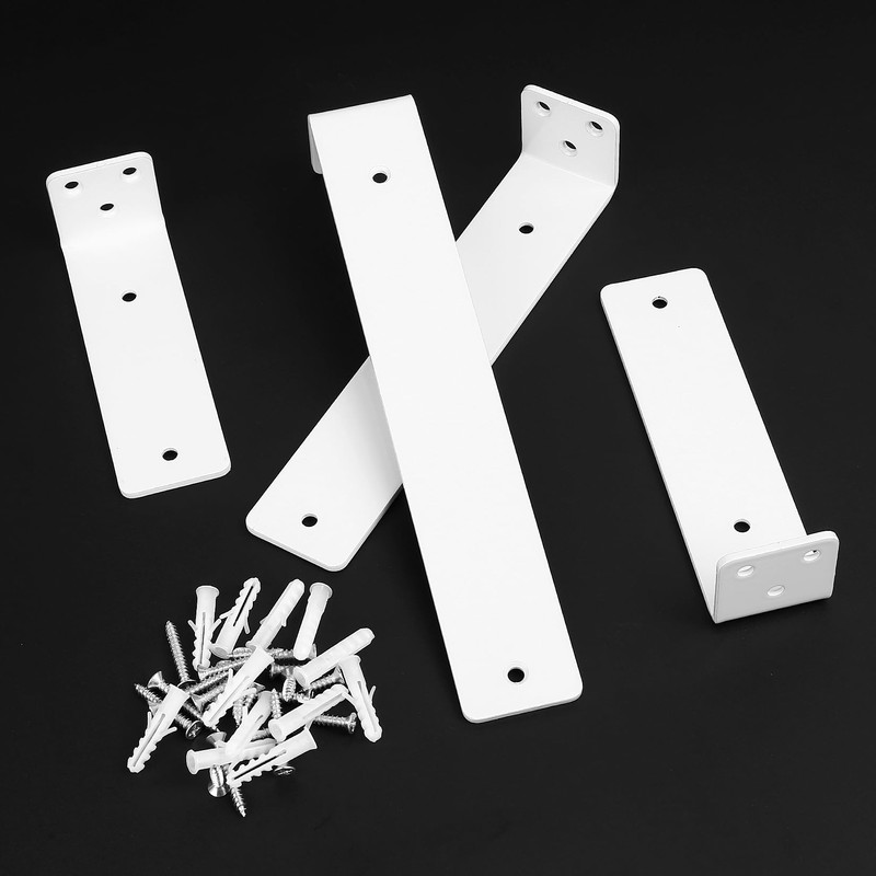 Pack of 4 Shelf Brackets, White, 250 mm Shelf Wall