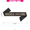 PartyForever Awesome Since 1995 Sash – Black Glitter Sash with