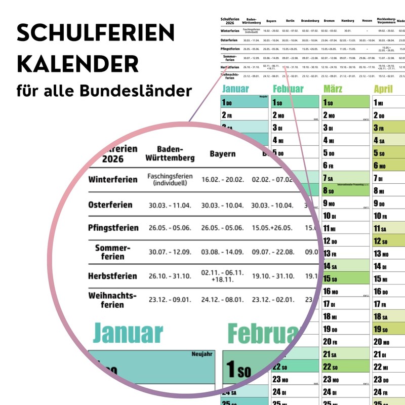 Year Planner Wall Calendar 2026 - DIN A1 Wall Planner