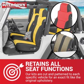 Diver Down Neoprene Seat Cover Set - Fits Jeep TJ 1997-2006 Wrangler - Front and Back Seat Set - Waterproof Custom Fit Seat Covers - Soft Padded Cushion Feel - Thermal Resistant - (Gray, 03-06)