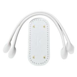 CABODYALS White Pu Leather Handbag Replacement Handles Knitting Crochet Insert Bag Bottom Shaper Cushion Base Oval Short Strap for Diy Bag Purse Shoulder Crossbody Backpack Craft Totes Making