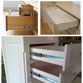 Gobrico Ball Bearing Kitchen Drawer Slides 22 Inch Full Extension Heavy Duty Soft Close Glides Runners, Side Mounted, 10 Pairs (20 Pieces)