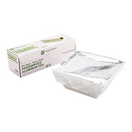 Restaurantware RW Base 12 Inch x 500 Feet Aluminum Foil 500 Oven-Safe Aluminum Foil Roll - Freezer-Safe Heavy Duty Silver Aluminum Foil Wrap With Cutter For Food