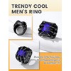 Bestyle Mens Black Ring Gothic Demon Evil Dragon Claw Blue