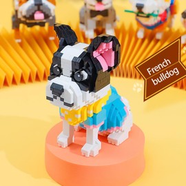 YILETKC Cute Dog Micro Building Blocks, 917 Pieces French Bulldog Clamping Building Blocks Toy Model, DIY Mini Building Blocks Toy, Gift for Children and Adults