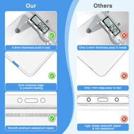 10 Pack Badge Holder Sealable Waterproof Clear Vertical Holder Fit Id Badges Cruise Ship Cards Credit Card, Tag Holder for Nurses, School and Office