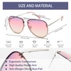 VIVIENFANG Premium Rimless Oversized Aviator Sunglasses for Women, Polarized PC