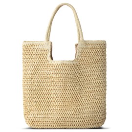 Straw Beach Bags for Women - Summer Woven Tote Bag Shoulder Handbags, Large Beach Bag for Women for Holiday