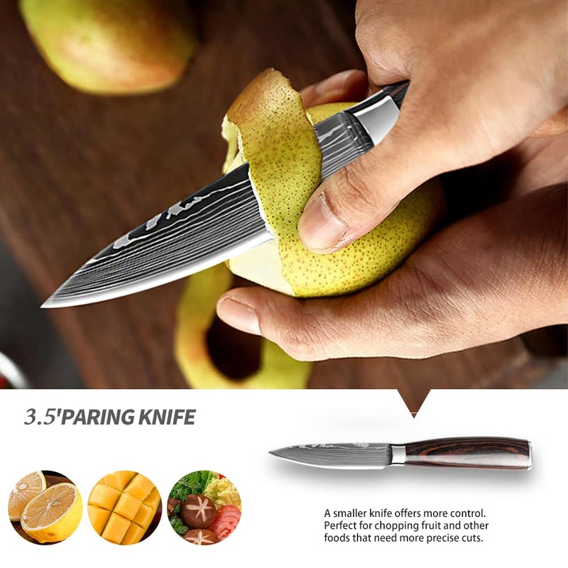 Hong Won Knife Set,3.5-8 Inch Set Boxed Knives,Premium German Stainless