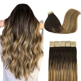 Doores Extensiones Cabello Humano 50gr 14in Balayage De Color Marró