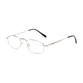 Rectangle Reading Glasses in Silver by Readers.com | The Anderson | +2.75