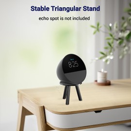 WAWXH1314 Stand Holder for Echo Spot, Metal Speaker Stand for Echo Spot, Magnetic Alexa Echo Spot Stand, Easy Use Echo Spot Holder, Durable Echo Spot Stand (Black, Basic)