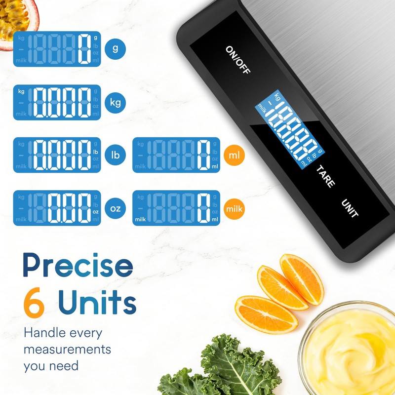 Zivacate 15 kg Digital Kitchen Scales, 1 g Precision, Kitchen