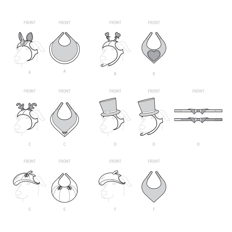 Simplicity Pet Accessories Sewing Pattern Kit, Code S9497, Sizes S-M-L,