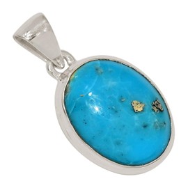 Xtremegems Natural Nishapur Persian Turquoise 925 Silver Pendant Jewelry ALLP-28605