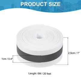 PATIKIL Reflective Tape Strip, 1" x 20FT High Visibility Reflective Strip Sew-on Reflective Tape DIY Safety Fabric Webbing for Bags Clothes Raincoats, White