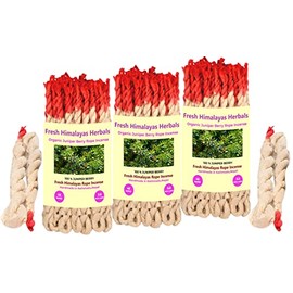 Fresh Himalayas Homemade Tibetan Organic Juniper Berry Incense 45 Rope X 3 Bundle, Used for Aesthetic Reasons Therapy Meditation and Ceremony - Handmade in Nepal