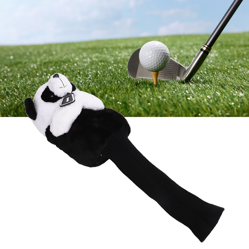 Golf Club Head Cover Plush Easy Cleaning Cute Panda Golf