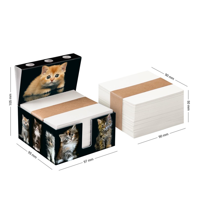 PrintCollect "Cats" note box made of sturdy glued solid cardboard,